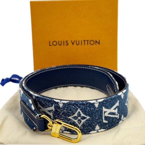 Louis Vuitton  Jacquard Bandouliere Monogram Denim Shoulder Strap Navy Blue main image 6